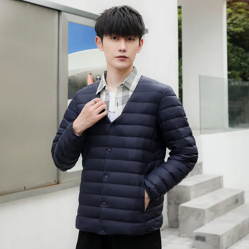 Men's Fall Winter Coat Jacket Down Jacket White Duck Down Liner Short Paragraph Thickened Warm Personalized Comfortable Leisure