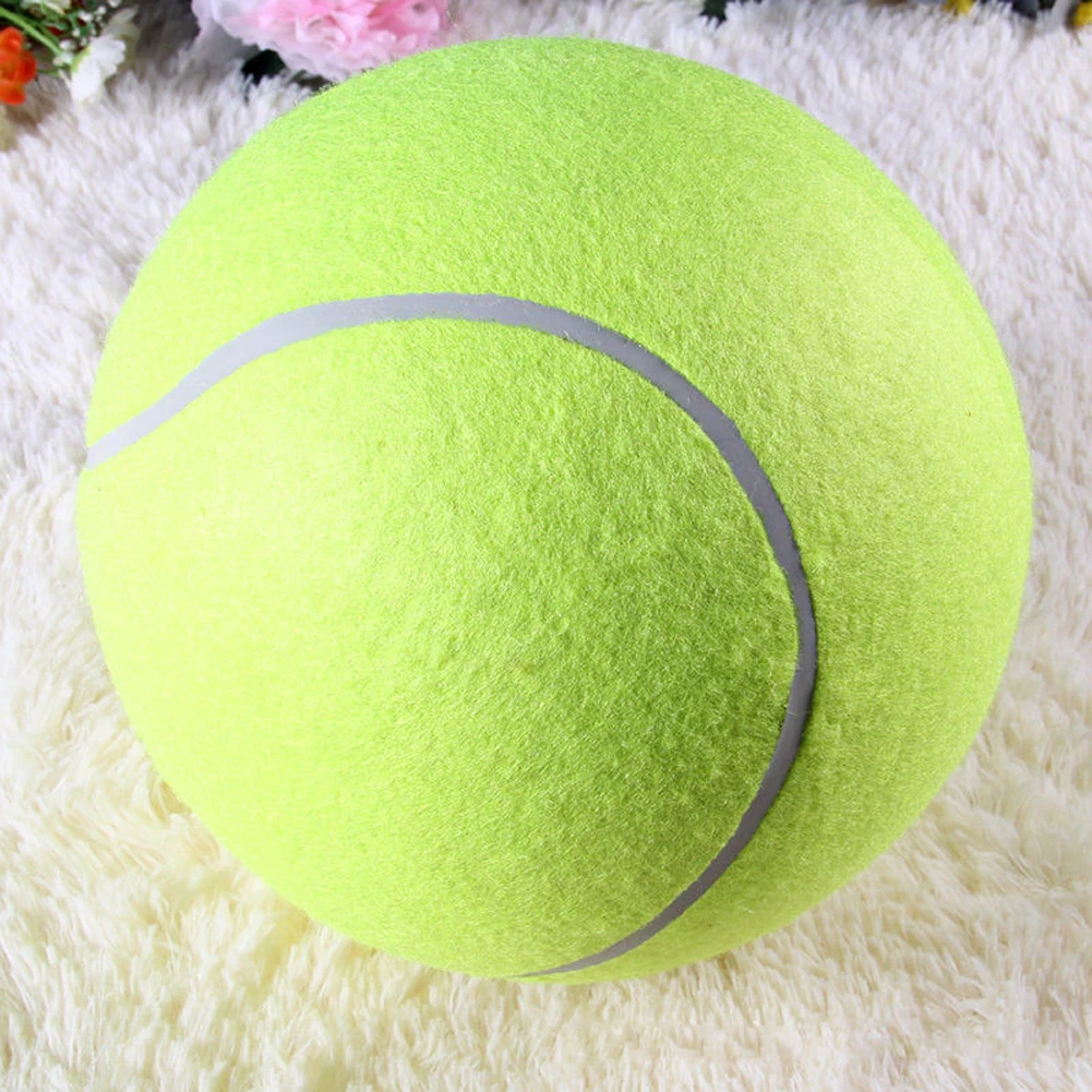 Bola Tenis Anjing 9.5 Inci Mainan Hewan Peliharaan Raksasa Bola Tenis Tiup Besar Mainan Kunyah Anjing Bola Tenis Raksasa Mainan Interaktif Anjing Peliharaan