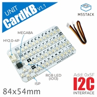 M5Stack Official CardKB v1.1 Mini 50-Key QWERTY Keyboard Unit with ATMega8A MCU, I2C, RGB LED, Programmable for UIFlow (MEGA8A)