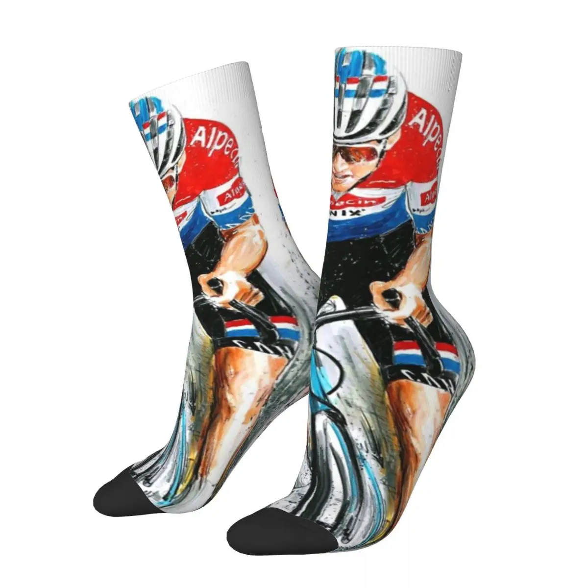 Hip Hop Retro Mathieu Van Der Poel Crazy Men's compression Socks Unisex van der poel art merch Harajuku Seamless Crew Sock