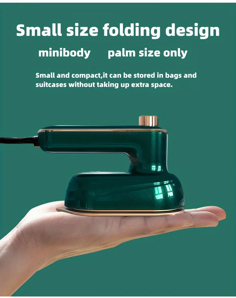 Compact Handheld Steam Iron -180° Rotation, Foldable Design - Convenient for Travel and Quick Makeup Repair - Ultimate Clothing