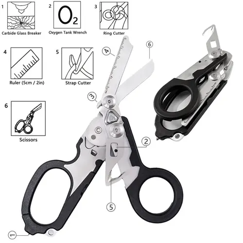 Tijeras de rescate tácticas, repuesto para Leatherman Raptor, tijeras plegables expertas de primeros auxilios, herramienta de supervivencia al aire libre, dispositivo combinado