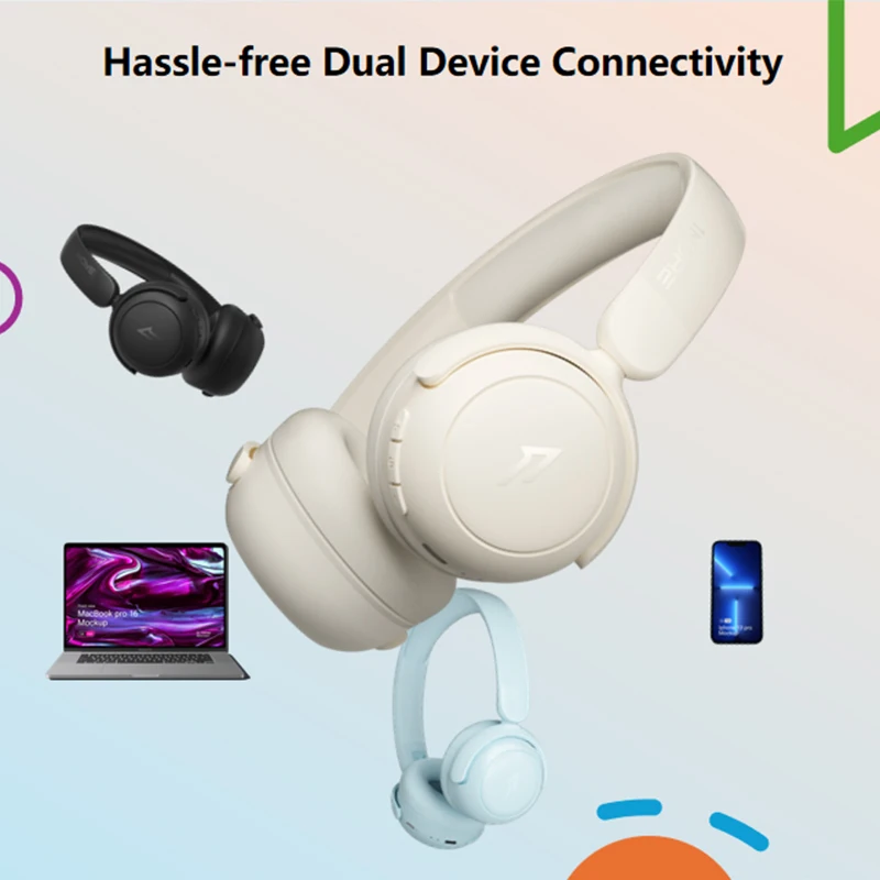 1More HQ20 SonoFlow MINI Hearing Protection Wireless Bluetooth 5.3 On-Ear Headphone 65H Playtime Quick Charge Headset