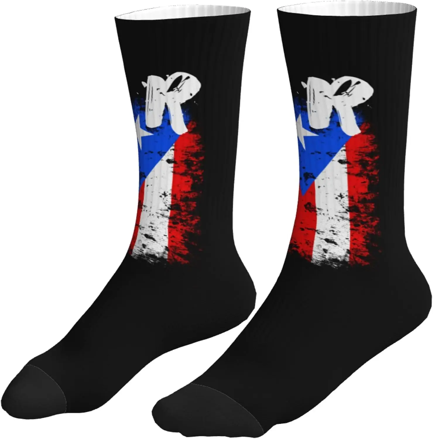 بورتوريكو العلاقات العامة العلم للجنسين عارضة طاقم الجوارب الجدة جوارب رياضية الرجال اللباس الجوارب منقوشة جورب #2