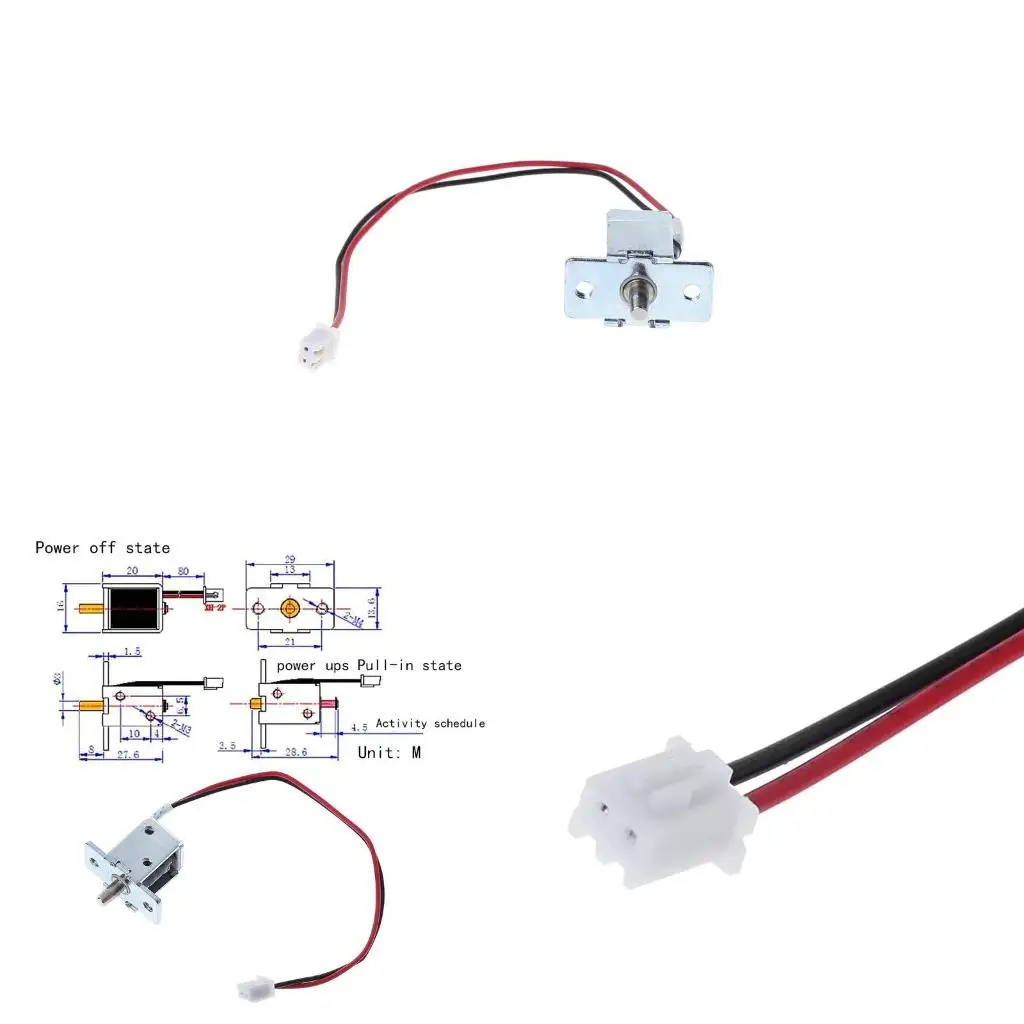 12V Mini Electronic Door Lock Compact Solenoid for Valve Lock Push-Pull Lock for Power on to Safety Functi