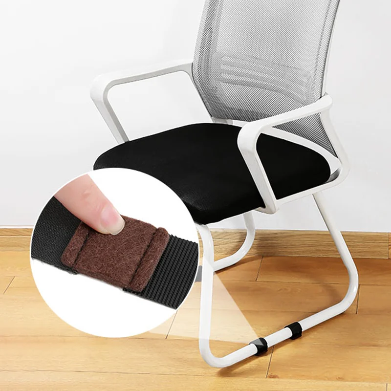 2/4/6PCS Non-Slip Chair Leg Felt Pads Table Foot Holder Hook Loop Fasteners for Office Chair U-shaped Iron Pipe Protection Cover