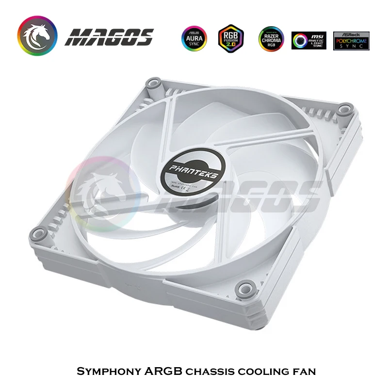 Phanteks 120MM PWM Ventole di raffreddamento silenziose 3 pezzi Kit 5V 3Pin ARGB AURA SYNC CPU Cooler Bianco per case del computer Radiatore per