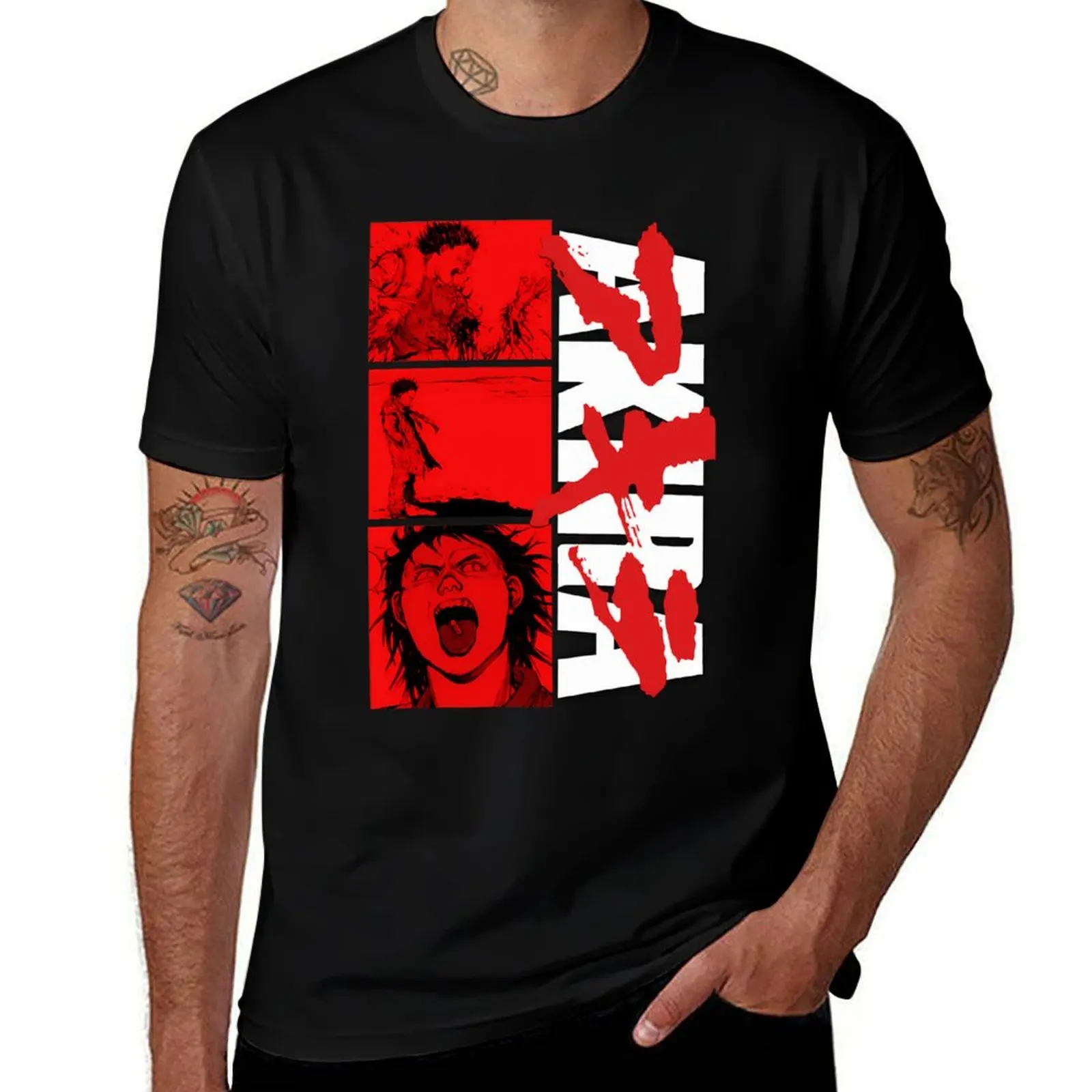 Akira Classic Tetsuo Shima Red T-Shirt Work Utility Casual Tee Shirt T-Shirt