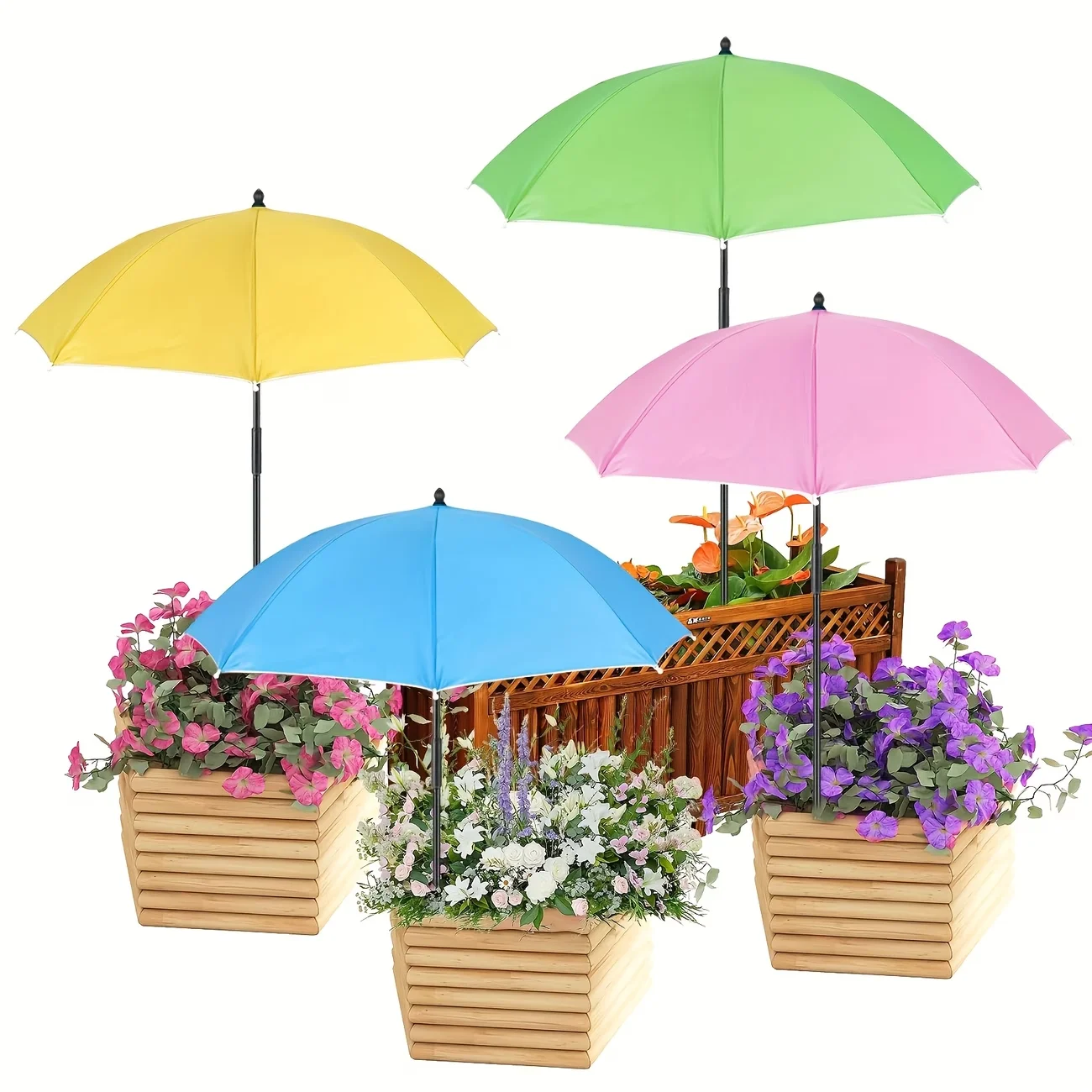1/3 Stück Outdoor-Sonnenschirme für Garten & Terrasse – Gestell- und Schirm-Sonnenschirme, geeignet für Topfpflanzen, Balkon, Poolbereich