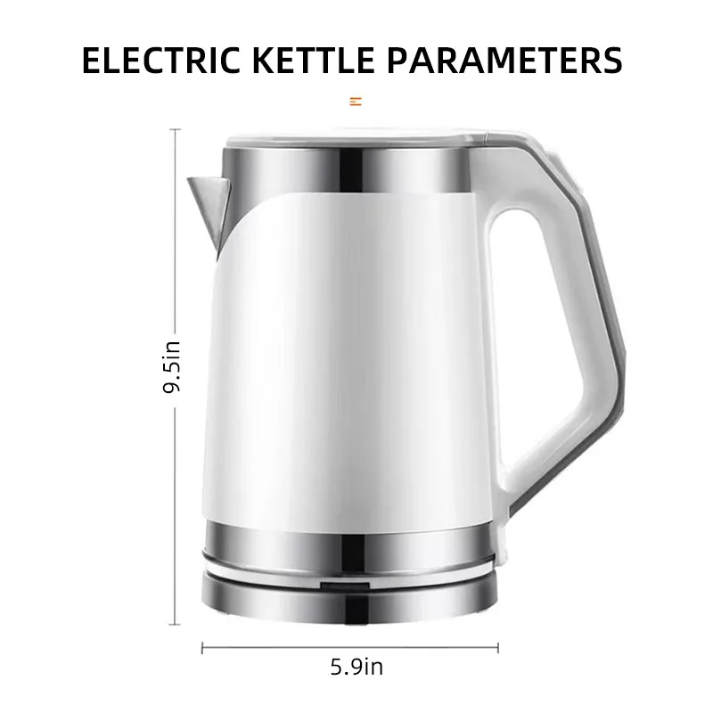 

2L stainless steel electric kettle household double-layer scalding-proof kettle automatically cuts off 110V/220V.