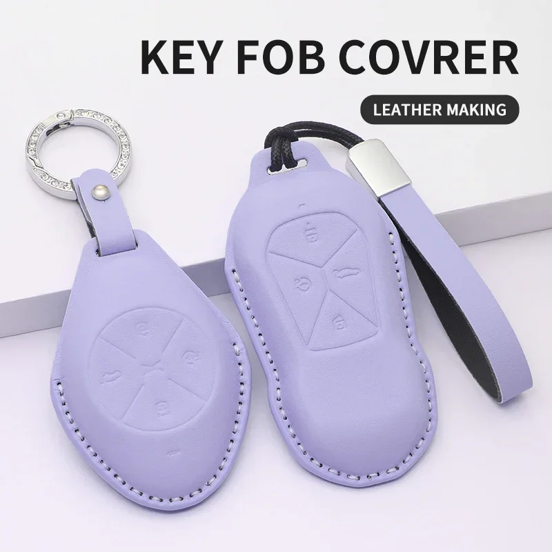 

Car Key Pack for Xiaopeng Xpeng P5 P7 G3 G6 G9 G3i 2021 2022 2023 Car Keys Fob Shell Holder Keychain Case Accessories Leather