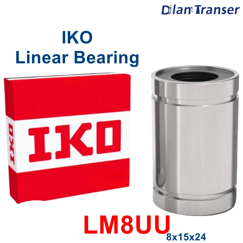 IKO Linear Bearing LM8UU 8X15X24mm For Reprap Anet A8 Prusa I3 MK3S 3D Printer for long shaft Voron V6 Hotend Dragon Hotend