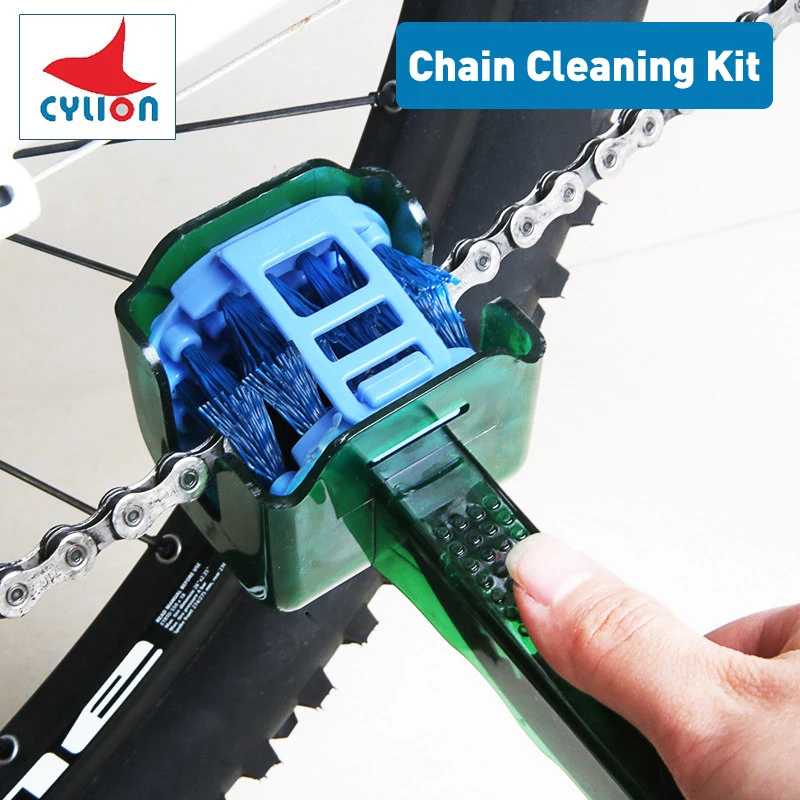 Cylion Bicycle Chain Clean Brush Portable Motorcycle Bike Chain Gear Grunge Brush Cleaner Scrubber Tool Cycling Washer Clean Kit