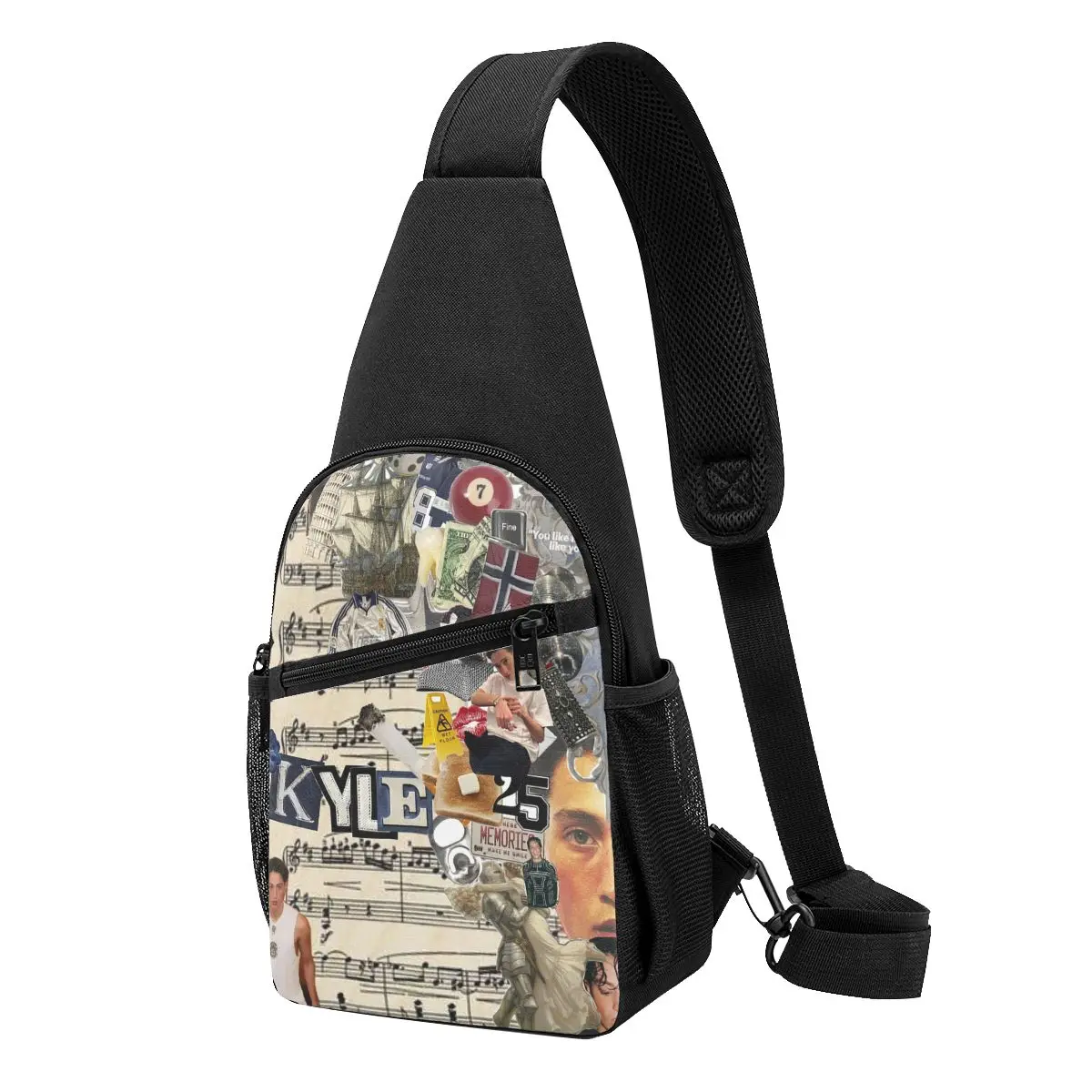 Kyle Alessandro Chest Bag Men Sling Crossbody Backpack Chest Bag Traveling Hiking Daypack Shoulder Bag