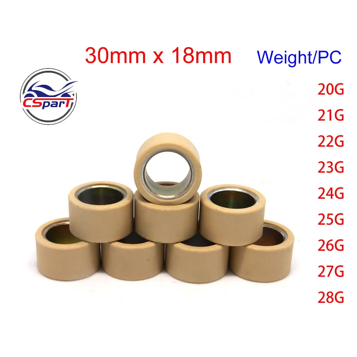 30X18 Variator Roller Weight Slider 22G ~ 28G For CF188 CF196 CFMoto CF moto CF500 CF600 CF800  ATV UTV SSV 0180-051100