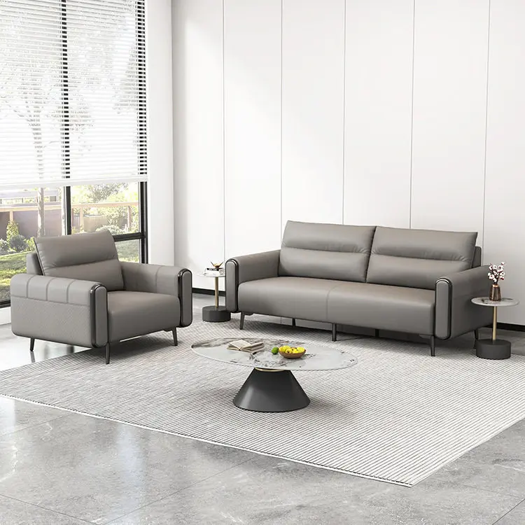 Office sofa coffee table combination business simplicity The boss of the company receives guests and negotiates