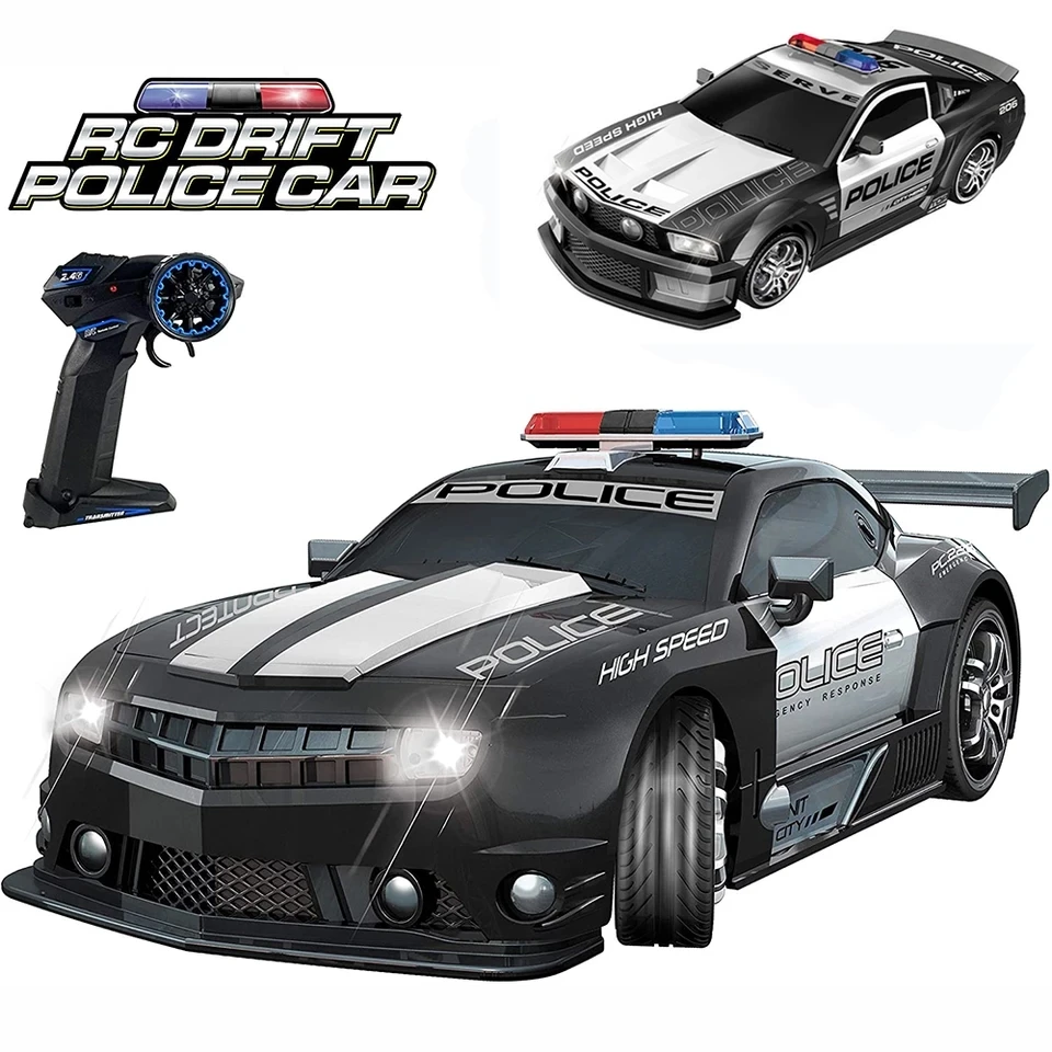 1/12 Big 2.4GHz Super Fast Police RC Car Remote Control Cars Toy with Lights Durable Chase Drift Vehicle toys for boys kid Child