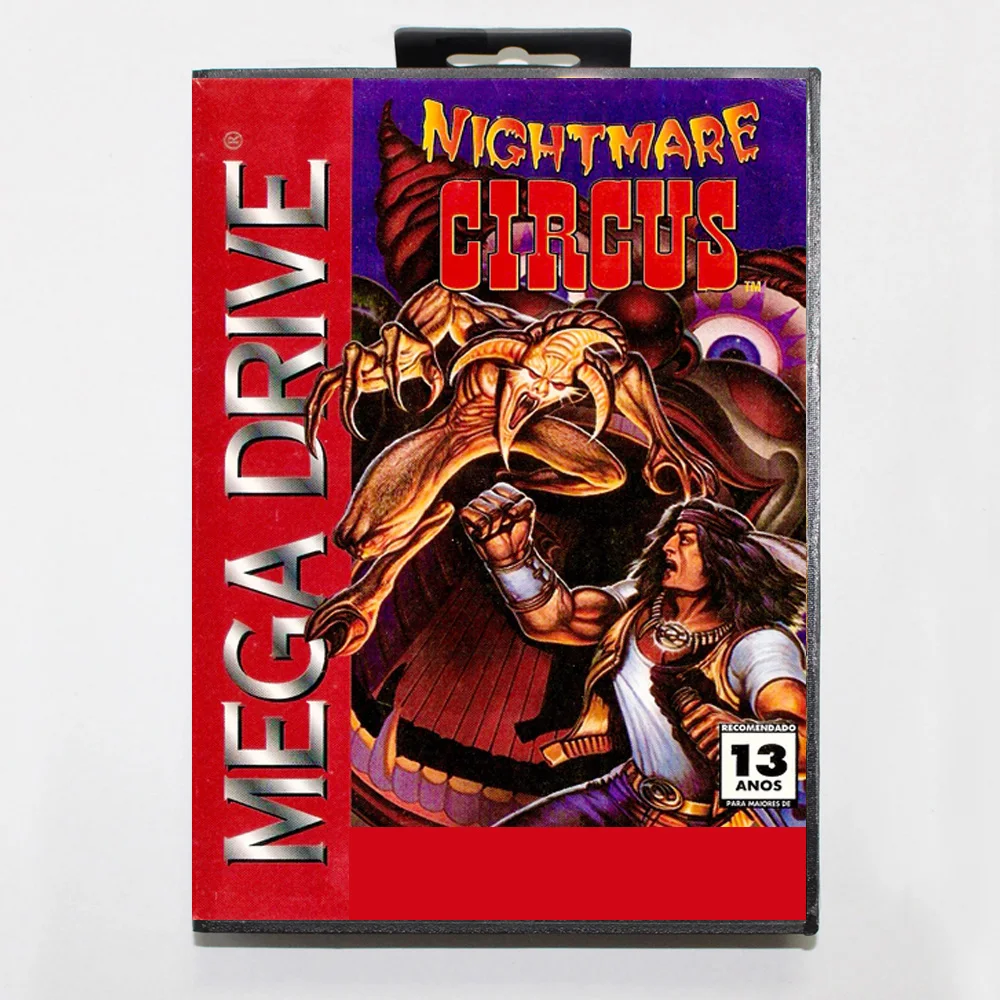 كابوس السيرك NTSC MD بطاقة الألعاب 16 بت BR غطاء لخرطوشة وحدة تحكم ألعاب الفيديو Sega Megadrive Genesis