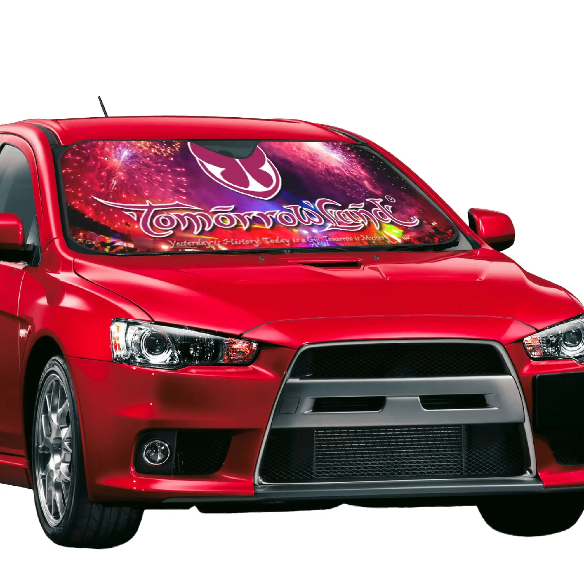 Tomorrowland Electronic Dance Festival Car Front Windshield Sun Visor Heat Insulation  UV Protection Aluminum Foil Auto Visor