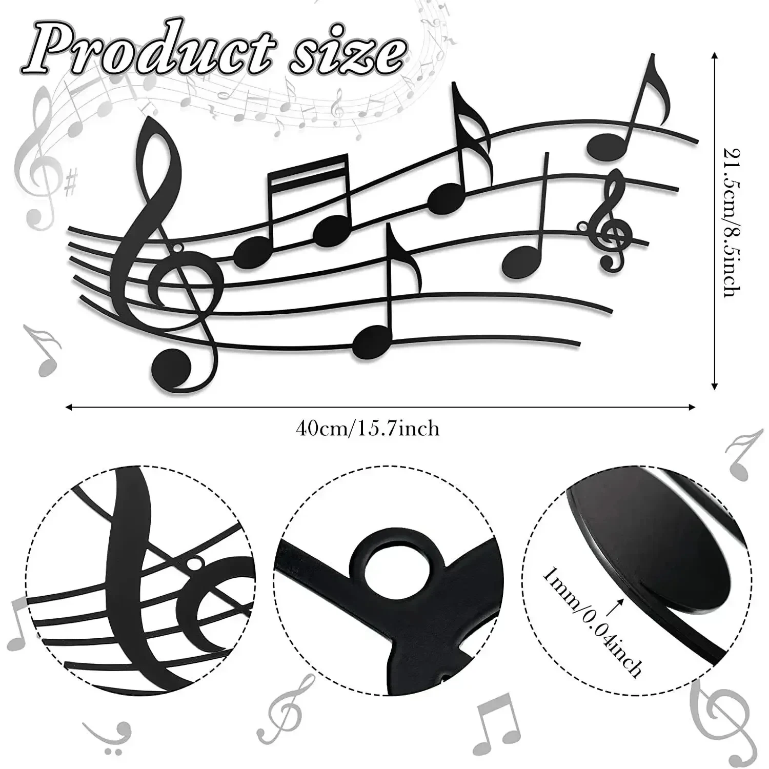 Music Note Wall Decor Metal Music Notes Wall Art Music Theme Note Decor Vintage Hanging Wall Sign Metal Sign Home Decor