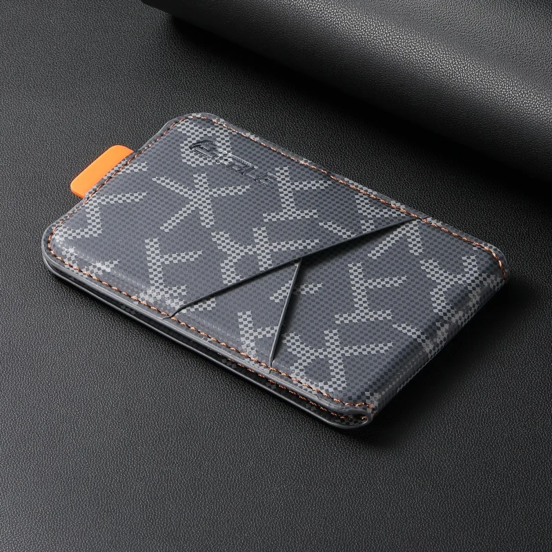 Luxuriöses Camo-Muster Kunstleder für MagSafe Kartenhalter mit Ständer für iPhone Samsung Serie RFID Anti-Skimming Geldbörse – Detail 5