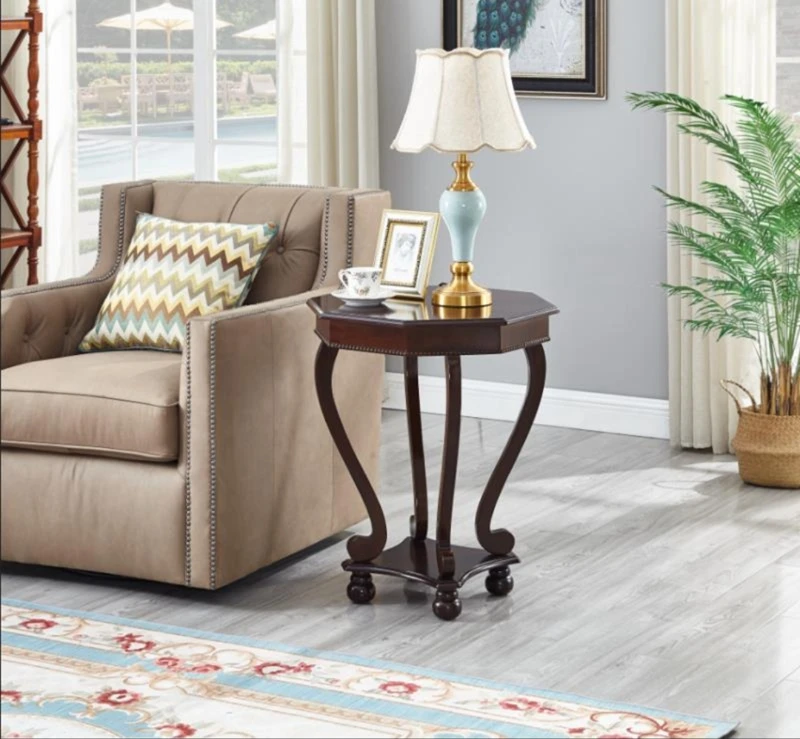 Couch side few American living room corner few all solid wood octagonal small coffee table bedside table balcony casual phone ta