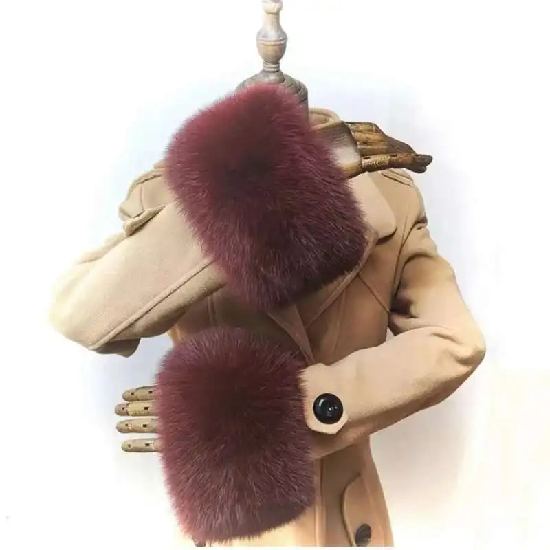 

Меховые манжеты Зимние манжеты из натурального лисьего меха Женские рукава из натурального лисьего меха Роскошные наручные манжеты с рукавами Теплые теплые манжеты на руку Черные меховые манжеты