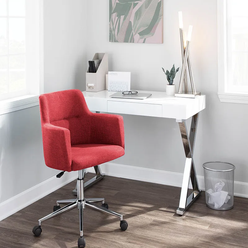 Andrew Contemporary Adjustable Office Chair in Red by LumiSource  On-Site