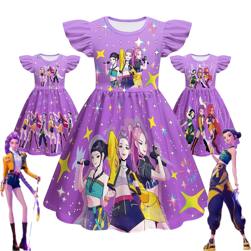 K-Pop شيطان الصيادين المعبود فتاة فستان طفل أنيمي الملابس حفلة الهالوين ميرا رومي زوي تأثيري الاطفال زي فتاة فستان الهدايا