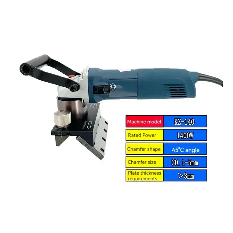 High Power 1400W 220V Multifunctional Electric Portable Metal 45° C Angle Chamfering Machine Straight Edge Beveling Machine