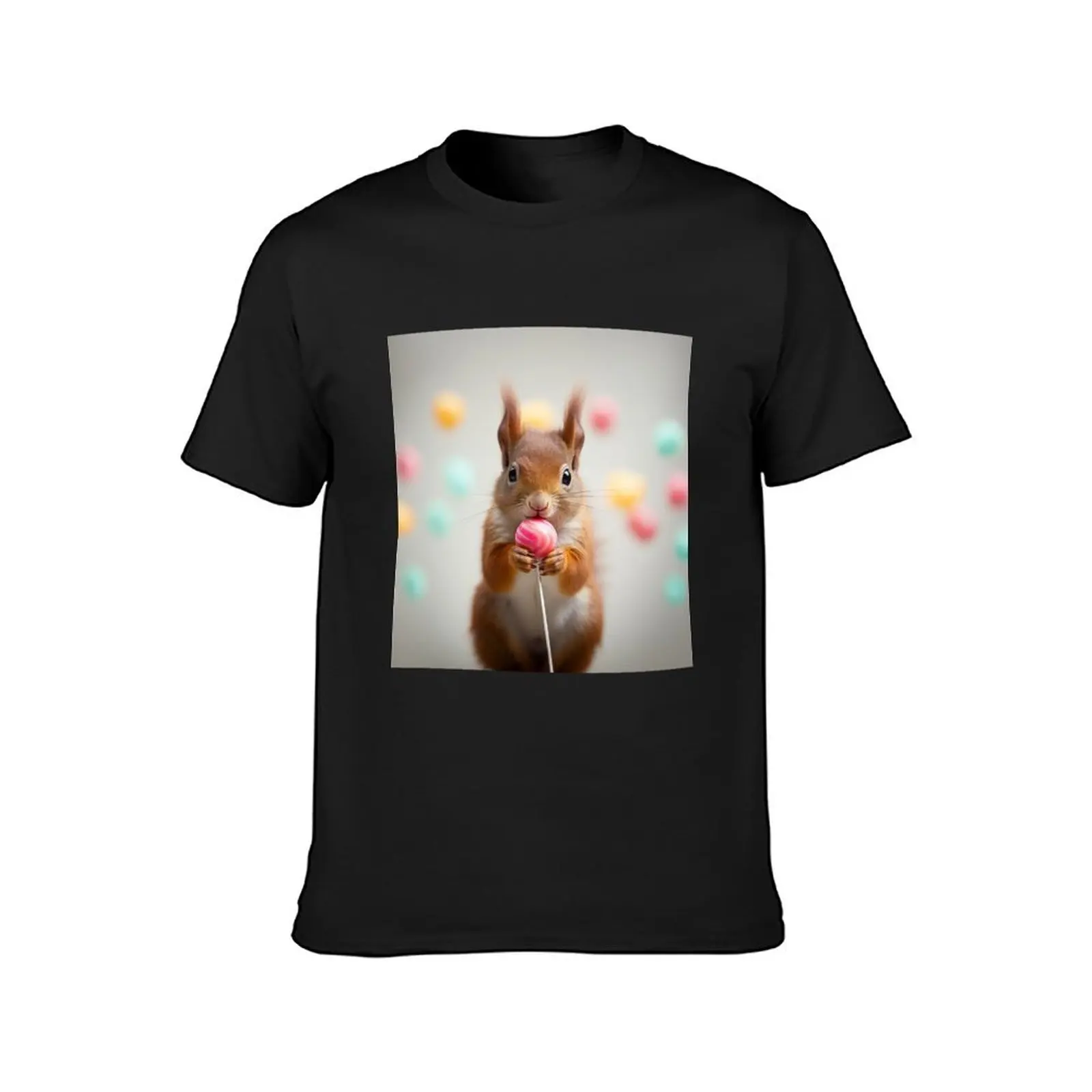 Squirrel with lollipop T-Shirt aesthetic clothes tees korean fashion heavyweights mens t shirts