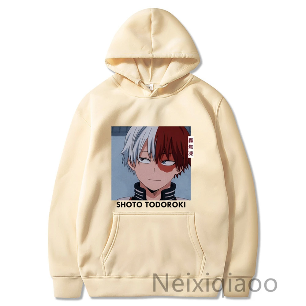 

Plus Size Anime My Hero Academia Shoto Todoroki Printing Hoodies Women Japan Style Casual Autumn Winter Round Neck Hoodie