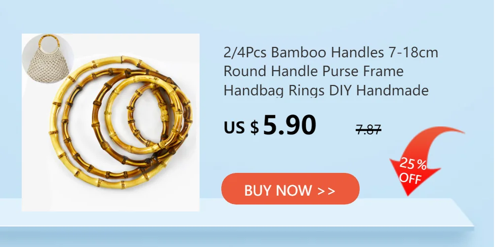 2/4Pcs Deepeel 12cm Natural Bamboo Bag Handles for Women Handbag Handle Purse Frame DIY Handmade Making Bags Replace Accessories