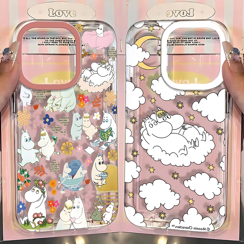 Phone Case For Cartoon Cute-M-moomins-i iPhone 17 16 16e 15 14 13 12 11 Mini Pro Max X XR XSMax 7 8 Air Plus Transparent Cover - náhled 3