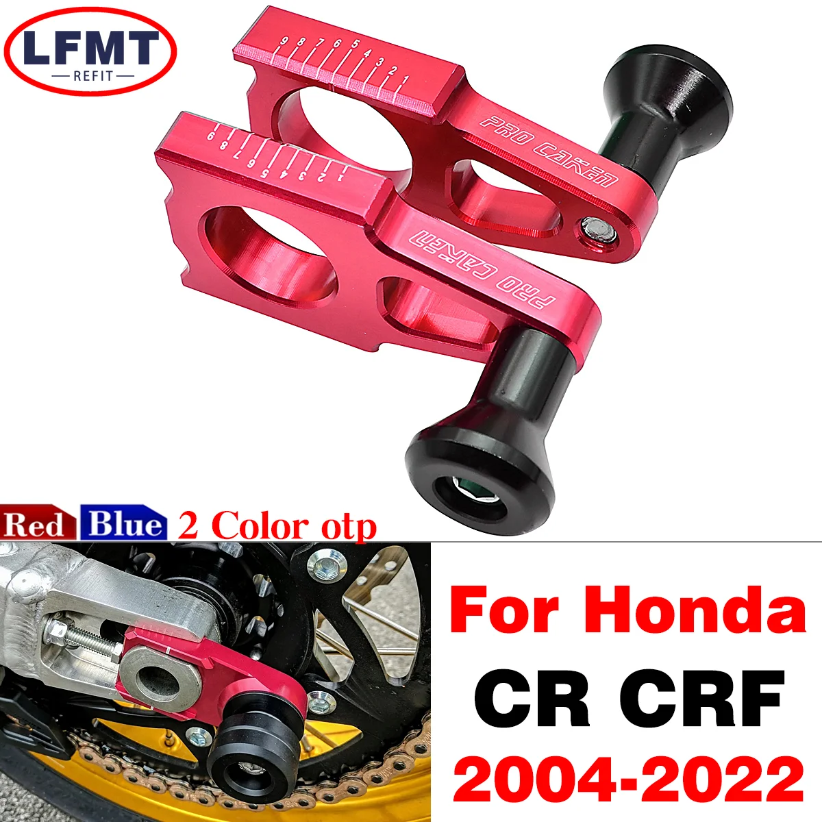 

For HONDA CRF250X CRF450X CRF250R CRF450R CRF250RX CRF450RX CR 125 250 CRF X R RX Motorcycle CNC Rear Axle Block Chain Adjuster