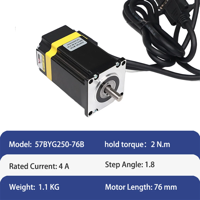 Motor paso a paso de circuito cerrado híbrido de potencia CC bifásico Nema23 57*76mm con certificación CE de alta calidad con electrónica