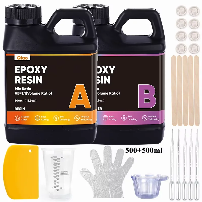 Epoxy Resin Kit Crystal Clear, Self Leveling, Food Safe Epoxy Resin for Table Top, Arts, Wood Casting, Jewelry Making DIY
