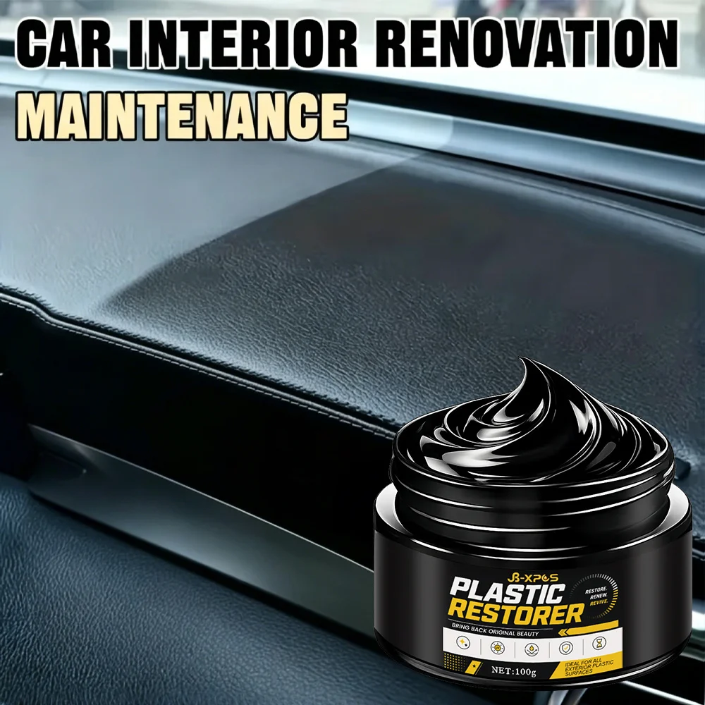 Black Plastic Leather Dye Paste Restorer Faded Trim Waterproof UV Protection Deep Color Coating Auto Detailing Durable YT2028