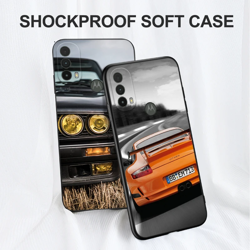For Motorola Moto E20 E30 E40 Case Phone Back Cover Protective Bag Soft Silicone Black Tpu Case sport race car