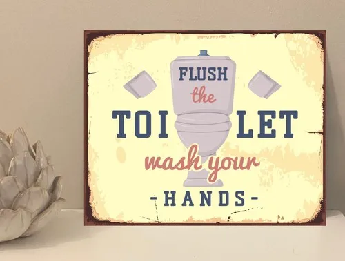 1x Flush The Toilet Bathroom Quote Metal Plaque Sign Gift House Novelty (mt706) --Tin Sign