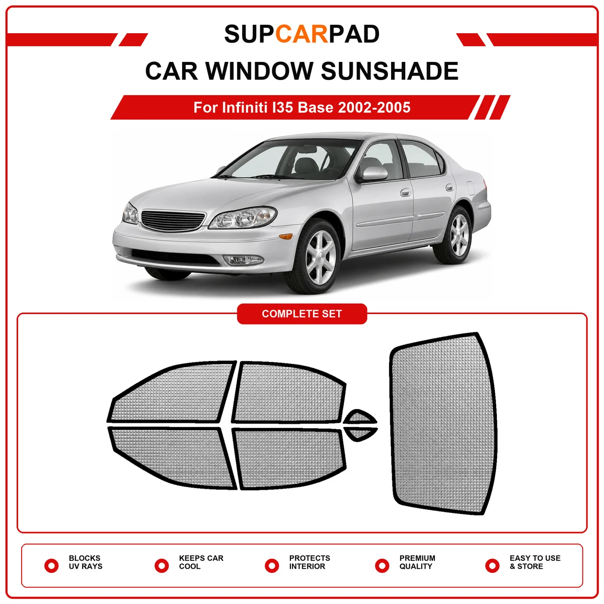 For Infiniti I35 Base 2002-2005 Pre‑Cut Auto Window Sunshade Anti‑UV Car Sun Visor Protector