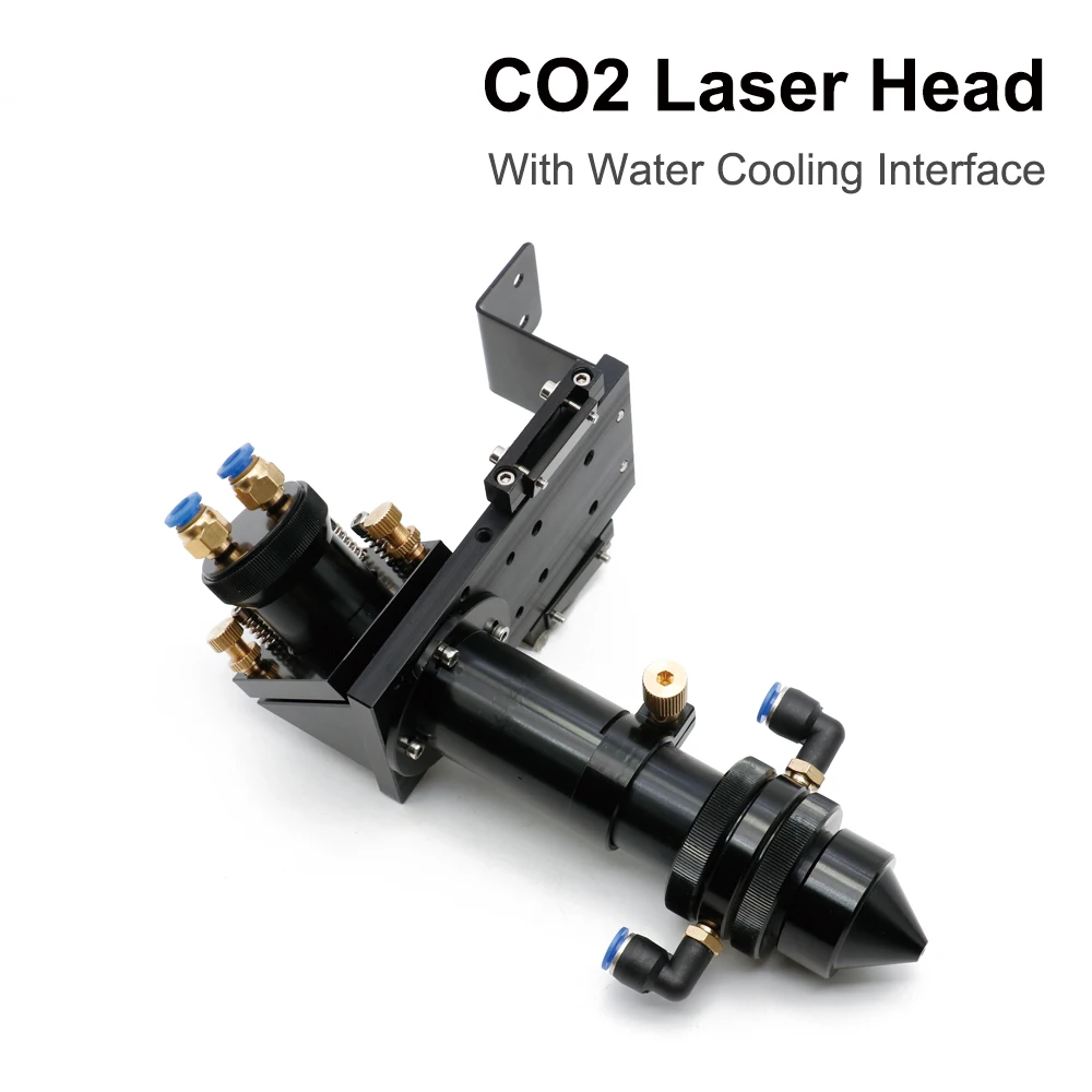 HAOJIAYI CO2 Laser Head Set with Water Cooling Interface Mirror Dia. 30 / Lens Dia. 25 FL 63.5&101.6 Integrative MountHolder