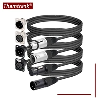 Montaje en Panel XLR macho/hembra de 3 pines tipo D a conector macho/hembra Cable de extensión de Audio pasante para mezclador de iluminación de escenario