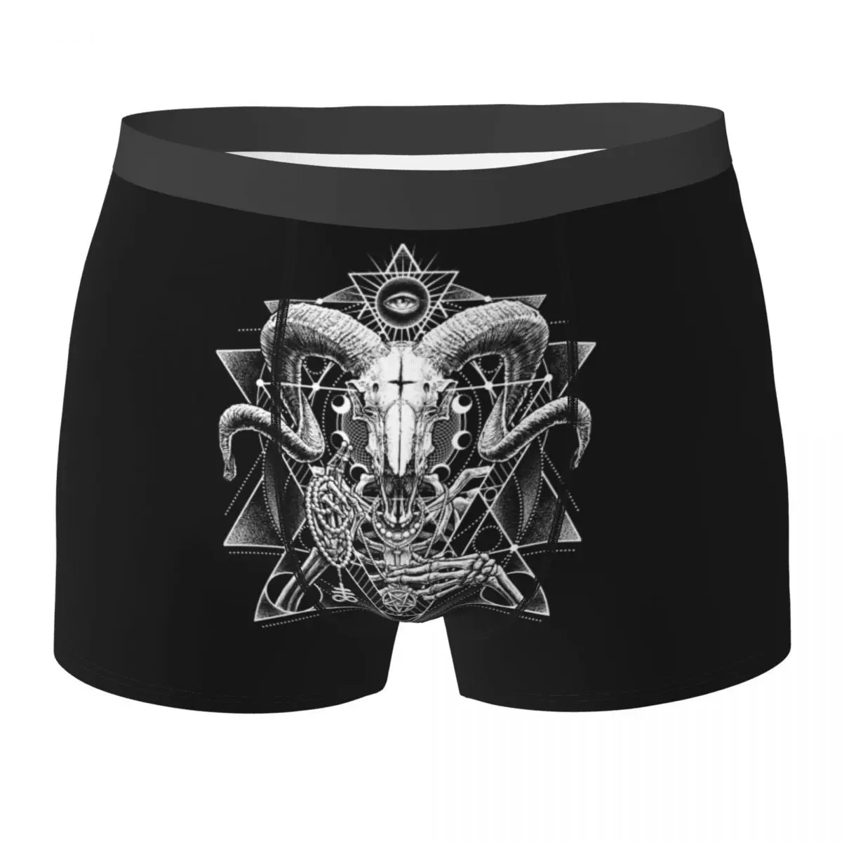 Boxer Underpants Shorts Dark Satanic Baphomet Goat Panties Male Soft Underwear for Homme Man Boyfriend Gifts