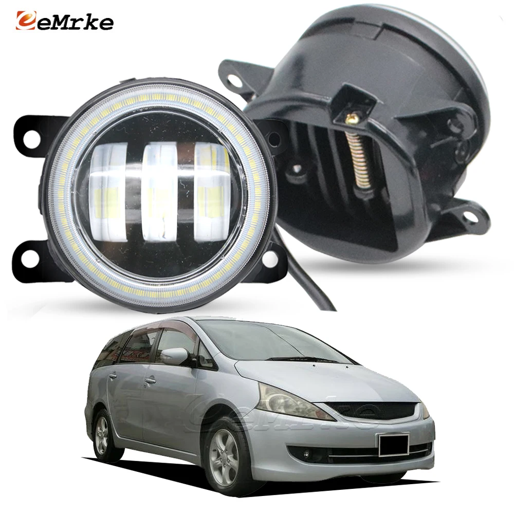 

Светодиодные противотуманные фары DRL Angel Eye для Mitsubishi Grandis MN142091 JDM 2007 2008 2009 2010, линза проектора, 12 В, фара дневного света