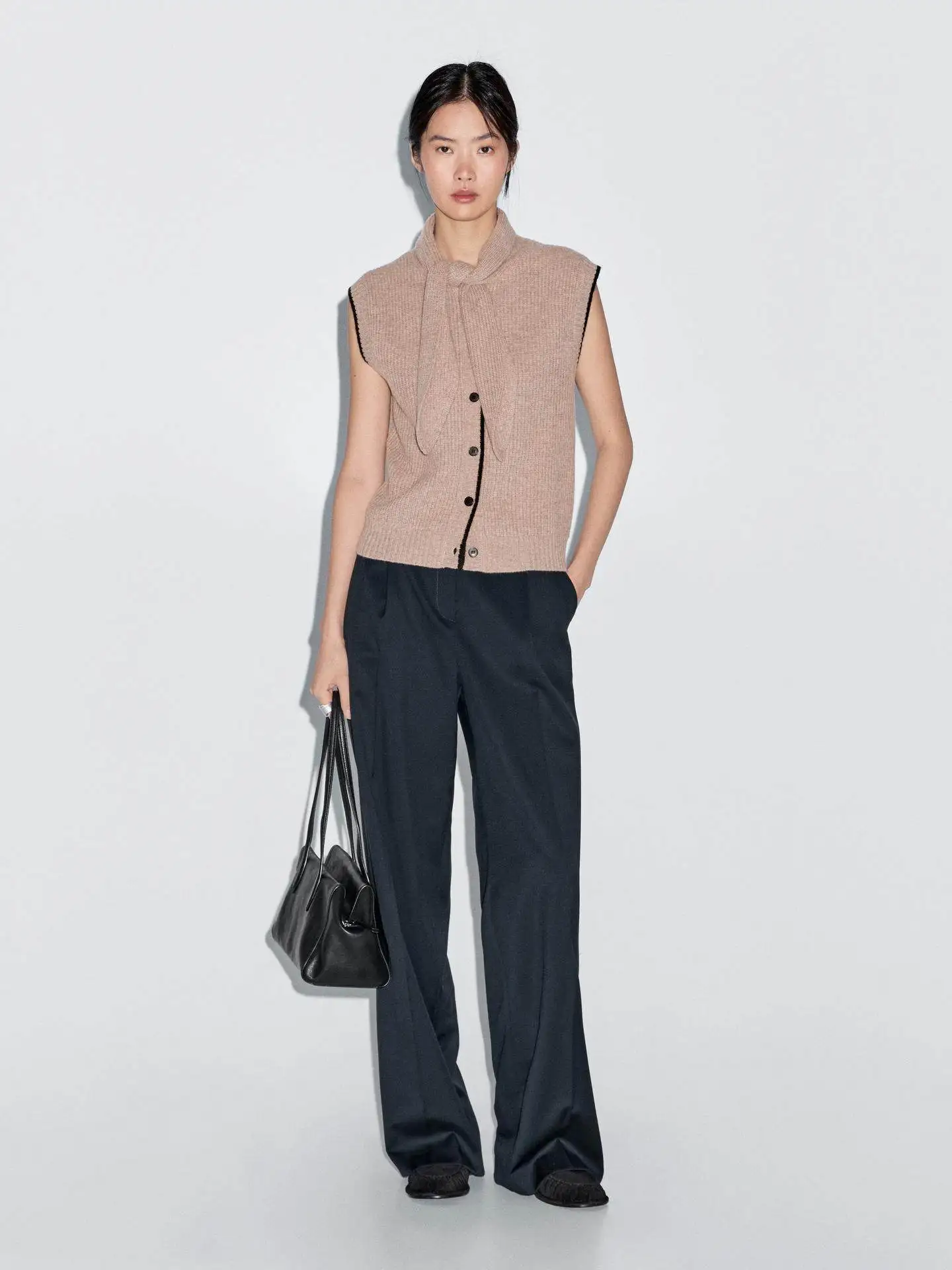 Ethereal Traf Md 2026 YAZHIMEI Autumn New Style of Women's Casual Fashion Elegant Daily Collared Wool Blend Knitted Waistcoat