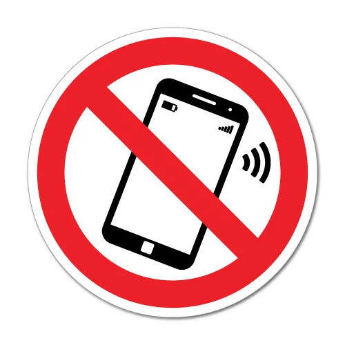 

No Mobile Phone Sign Sticker Decal Safety Sign Car Vinyl
