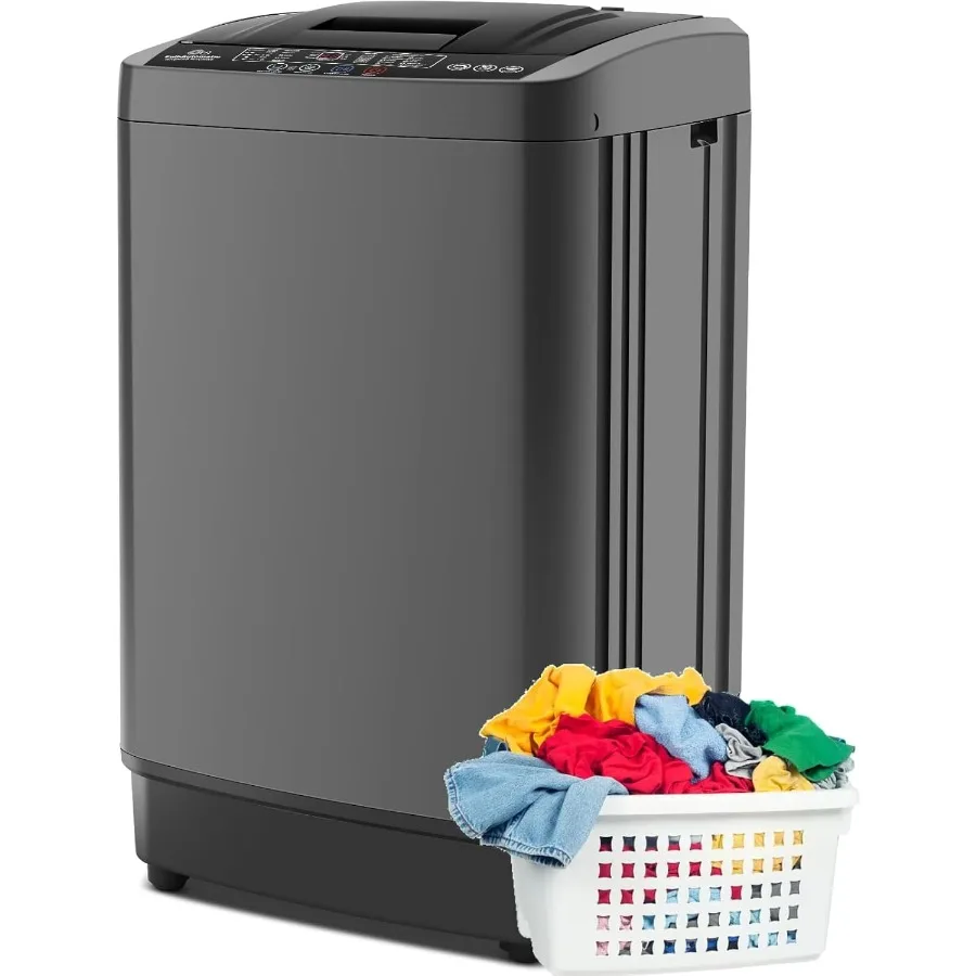 

Portable Washing Machine 17.8 lbs 2.4 Cu.Ft Full-Automatic Washer with Drain Pump 10 Programs 8 Water Levels Efficient Compact