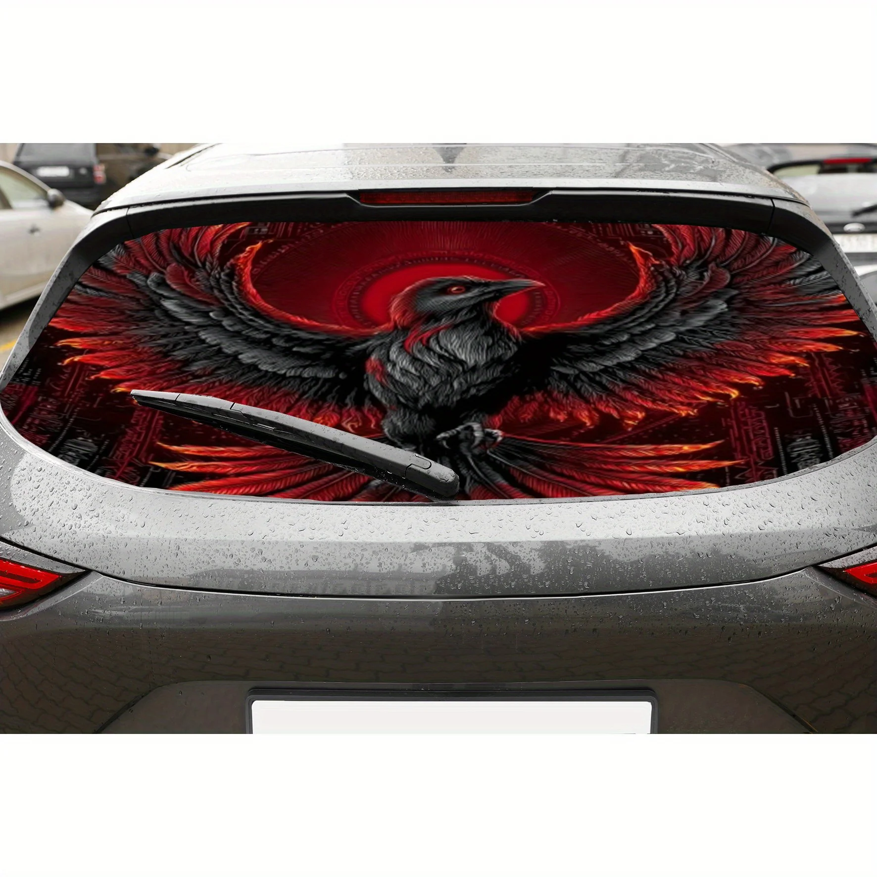 

A bird with wings spread PVC material self-adhesive waterproof car rear window sticker, easy to paste without falling off, water