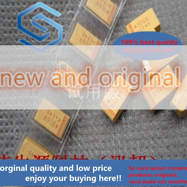 20pcs only orginal new SMD tantalum capacitor 106V 10UF 35V Type D 7343 2917 10% yellow polarized bile capacitor